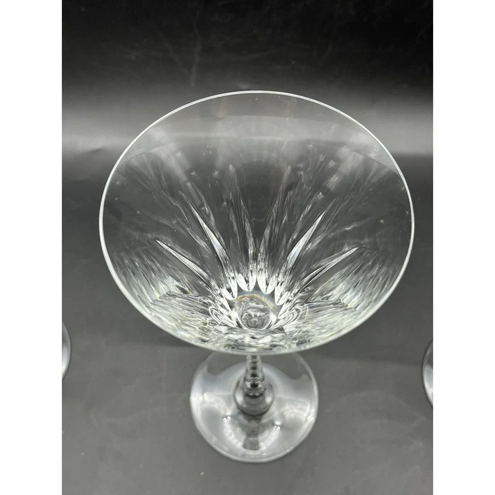 4 Signed Oscar de la Renta TIFTON Crystal Wine Champagne Glasses